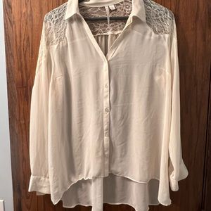 LC Lauren Conrad white button down blouse. Size XL